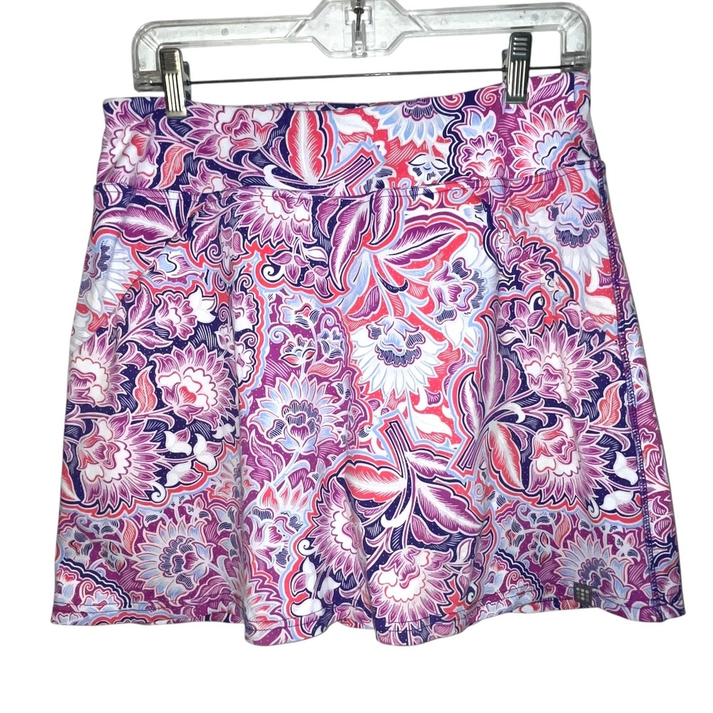 Title‎ Nine Diamalete Floral Skirt Women's Size S Purple Pink Athletic Skort